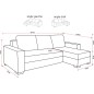 Canapé d'angle convertible en tissu luxe marron et simili cuir beige, 5 places, avec coffre, angle droit (vu de face), NESTOR Canapé d'angle convertible en tissu luxe marron et simili cuir beige, 5 places, avec coffre, angle droit (vu de face), NESTOR