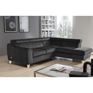 2eme paiement de la commande: 1X Canapé d'angle convertible en tissu luxe 5 places, asteria gris foncé, angle droit , 6x sans fr