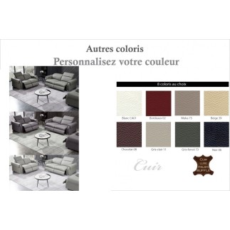 2eme paiement de la commande: Ensemble avec 4 relax électriques, canapé 3 places et 2 places en cuir italien buffle toprelax, co