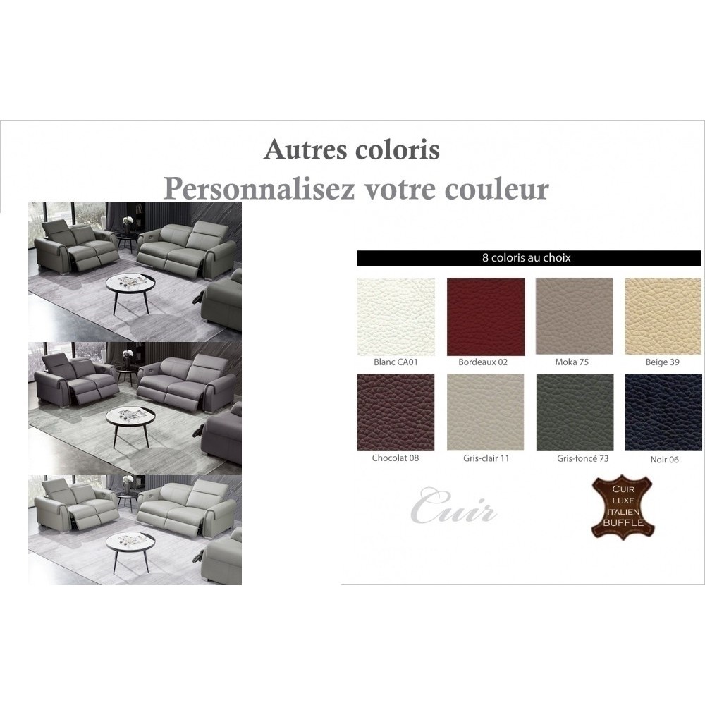 2eme paiement de la commande: Ensemble avec 4 relax électriques, canapé 3 places et 2 places en cuir italien buffle toprelax, co 2eme paiement de la commande: Ensemble avec 4 relax électriques, canapé 3 places et 2 places en cuir italien buffle toprelax, co