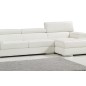 Canapé d'angle en cuir italien 5 places PERLE, blanc, angle droit Canapé d'angle en cuir italien 5 places PERLE, blanc, angle droit