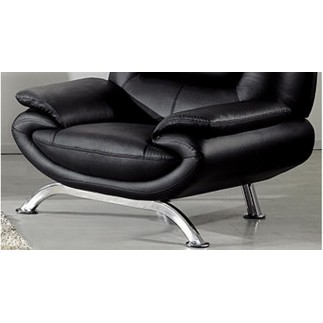 Fauteuil 1 place en cuir italien JONAH, noir
