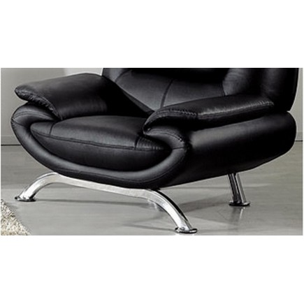 Fauteuil 1 place en cuir italien JONAH, noir