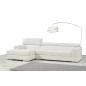 Canapé d'angle en cuir italien 5 places PERLE, blanc, angle gauche Canapé d'angle en cuir italien 5 places PERLE, blanc, angle gauche