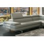 Canapé d'angle en cuir italien 6 places BIRKIN, gris clair, angle droit Canapé d'angle en cuir italien 6 places BIRKIN, gris clair, angle droit