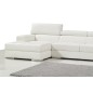 Canapé d'angle en cuir italien 5 places PERLE, blanc, angle gauche Canapé d'angle en cuir italien 5 places PERLE, blanc, angle gauche