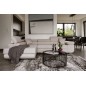 - Canapé d'angle convertible en tissu luxe 5 places, ANNECY, couleur beige clair, angle gauche