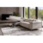 - Canapé d'angle convertible en tissu luxe 5 places, ANNECY, couleur beige clair, angle gauche
