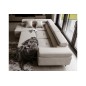- Canapé d'angle convertible en tissu luxe 5 places, ANNECY, couleur beige clair, angle gauche