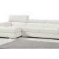 Canapé d'angle en cuir italien 5 places PERLE, blanc, angle gauche Canapé d'angle en cuir italien 5 places PERLE, blanc, angle gauche