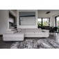 Canapé d'angle convertible en tissu luxe 5 places, ANNECY, couleur gris clair, angle gauche Canapé d'angle convertible en tissu luxe 5 places, ANNECY, couleur gris clair, angle gauche