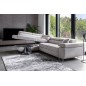 Canapé d'angle convertible en tissu luxe 5 places, ANNECY, couleur gris clair, angle gauche Canapé d'angle convertible en tissu luxe 5 places, ANNECY, couleur gris clair, angle gauche