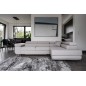 Canapé d'angle convertible en tissu luxe 5 places, ANNECY, couleur gris clair, angle droit