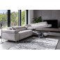 Canapé d'angle convertible en tissu luxe 5 places, ANNECY, couleur gris clair, angle droit