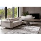 Canapé d'angle convertible en tissu luxe 5 places, ANNECY, couleur beige clair, angle droit Canapé d'angle convertible en tissu luxe 5 places, ANNECY, couleur beige clair, angle droit