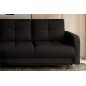 Canapé d'angle convertible en tissu luxe, rangement - noir, angle gauche (vu de face), ROXANE, 4 places Canapé d'angle convertible en tissu luxe, rangement - noir, angle gauche (vu de face), ROXANE, 4 places
