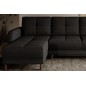 Canapé d'angle convertible en tissu luxe, rangement - noir, angle gauche (vu de face), ROXANE, 4 places Canapé d'angle convertible en tissu luxe, rangement - noir, angle gauche (vu de face), ROXANE, 4 places