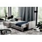 Canapé d'angle convertible en tissu luxe, rangement - noir, angle gauche (vu de face), ROXANE, 4 places Canapé d'angle convertible en tissu luxe, rangement - noir, angle gauche (vu de face), ROXANE, 4 places