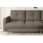 Canapé d'angle convertible en tissu luxe, rangement - beige, angle droit (vu de face), ROXANE, 4 places