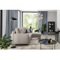 Canapé d'angle convertible en tissu luxe, rangement - beige, angle droit (vu de face), ROXANE, 4 places