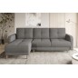 Canapé d'angle convertible en tissu luxe, rangement - gris, angle gauche (vu de face), ROXANE, 4 places Canapé d'angle convertible en tissu luxe, rangement - gris, angle gauche (vu de face), ROXANE, 4 places