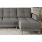 Canapé d'angle convertible en tissu luxe, rangement - gris, angle droit (vu de face), ROXANE, 4 places Canapé d'angle convertible en tissu luxe, rangement - gris, angle droit (vu de face), ROXANE, 4 places