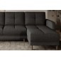 Canapé d'angle convertible en tissu luxe, rangement - gris foncé, angle droit (vu de face), ROXANE, 4 places Canapé d'angle convertible en tissu luxe, rangement - gris foncé, angle droit (vu de face), ROXANE, 4 places