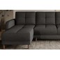 Canapé d'angle convertible en tissu luxe, rangement - gris foncé, angle gauche (vu de face), ROXANE, 4 places Canapé d'angle convertible en tissu luxe, rangement - gris foncé, angle gauche (vu de face), ROXANE, 4 places