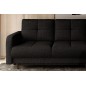 Canapé d'angle convertible en tissu luxe, rangement - noir, angle droit (vu de face), ROXANE, 4 places Canapé d'angle convertible en tissu luxe, rangement - noir, angle droit (vu de face), ROXANE, 4 places
