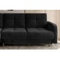 Canapé d'angle convertible en tissu velours luxe, rangement - noir, angle gauche (vu de face), ROXANE VELOURS, 4 places Canapé d'angle convertible en tissu velours luxe, rangement - noir, angle gauche (vu de face), ROXANE VELOURS, 4 places
