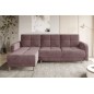 - Canapé d'angle convertible en tissu velours luxe, rangement - rose pale, angle gauche (vu de face), ROXANE VELOURS, 4 places - Canapé d'angle convertible en tissu velours luxe, rangement - rose pale, angle gauche (vu de face), ROXANE VELOURS, 4 places
