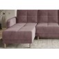 - Canapé d'angle convertible en tissu velours luxe, rangement - rose pale, angle gauche (vu de face), ROXANE VELOURS, 4 places - Canapé d'angle convertible en tissu velours luxe, rangement - rose pale, angle gauche (vu de face), ROXANE VELOURS, 4 places