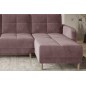 Canapé d'angle convertible en tissu velours luxe, rangement - rose pale, angle droit (vu de face), ROXANE VELOURS, 4 places Canapé d'angle convertible en tissu velours luxe, rangement - rose pale, angle droit (vu de face), ROXANE VELOURS, 4 places