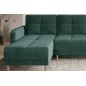 Canapé d'angle convertible en tissu velours luxe, rangement - vert foncé, angle gauche (vu de face), ROXANE VELOURS, 4 places Canapé d'angle convertible en tissu velours luxe, rangement - vert foncé, angle gauche (vu de face), ROXANE VELOURS, 4 places