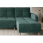 Canapé d'angle convertible en tissu velours luxe, rangement - vert foncé, angle droit (vu de face), ROXANE VELOURS, 4 places