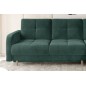 Canapé d'angle convertible en tissu velours luxe, rangement - vert foncé, angle droit (vu de face), ROXANE VELOURS, 4 places