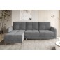 Canapé d'angle convertible en tissu velours luxe, rangement - gris, angle gauche (vu de face), ROXANE VELOURS, 4 places Canapé d'angle convertible en tissu velours luxe, rangement - gris, angle gauche (vu de face), ROXANE VELOURS, 4 places