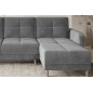 Canapé d'angle convertible en tissu velours luxe, rangement - gris, angle droit(vu de face), ROXANE VELOURS, 4 places Canapé d'angle convertible en tissu velours luxe, rangement - gris, angle droit(vu de face), ROXANE VELOURS, 4 places