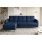 Canapé d'angle convertible en tissu velours luxe, rangement - bleu foncé, angle gauche (vu de face), ROXANE VELOURS, 4 places Canapé d'angle convertible en tissu velours luxe, rangement - bleu foncé, angle gauche (vu de face), ROXANE VELOURS, 4 places