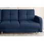 Canapé d'angle convertible en tissu velours luxe, rangement - bleu foncé, angle gauche (vu de face), ROXANE VELOURS, 4 places Canapé d'angle convertible en tissu velours luxe, rangement - bleu foncé, angle gauche (vu de face), ROXANE VELOURS, 4 places