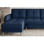Canapé d'angle convertible en tissu velours luxe, rangement - bleu foncé, angle gauche (vu de face), ROXANE VELOURS, 4 places Canapé d'angle convertible en tissu velours luxe, rangement - bleu foncé, angle gauche (vu de face), ROXANE VELOURS, 4 places