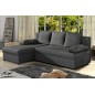 Canapé d'angle convertible - GILO - en tissu luxe 3/4 places - gris foncé, angle gauche (vu de face) Canapé d'angle convertible - GILO - en tissu luxe 3/4 places - gris foncé, angle gauche (vu de face)