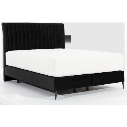 Ensemble lit + sommier + matelas tissu velours noir - 160x200 cm - BLASIO de VENESETTI