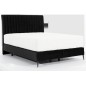 Ensemble lit + sommier + matelas tissu velours noir - 160x200 cm - BLASIO de VENESETTI Ensemble lit + sommier + matelas tissu velours noir - 160x200 cm - BLASIO de VENESETTI