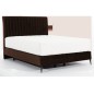 Ensemble lit + sommier + matelas tissu velours chocolat - 140x200 cm - BLASIO de VENESETTI Ensemble lit + sommier + matelas tissu velours chocolat - 140x200 cm - BLASIO de VENESETTI