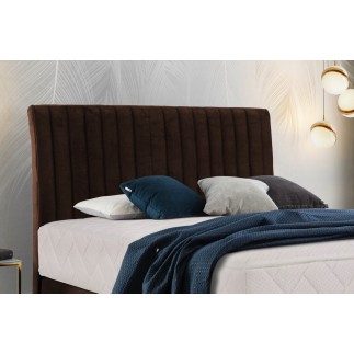 Ensemble lit + sommier + matelas tissu velours chocolat - 140x200 cm - BLASIO de VENESETTI