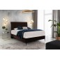 Ensemble lit + sommier + matelas BLASIO de VENESETTI - velours chocolat - 180x200 cm