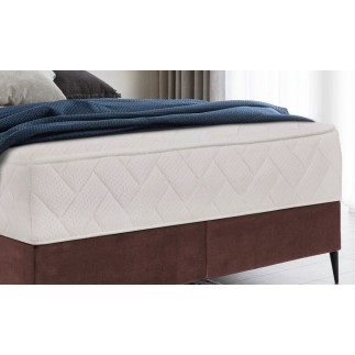 Ensemble lit + sommier + matelas BLASIO de VENESETTI - velours rose pale- 140x200 cm
