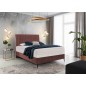 Ensemble lit + sommier + matelas BLASIO de VENESETTI - velours rose pale- 140x200 cm Ensemble lit + sommier + matelas BLASIO de VENESETTI - velours rose pale- 140x200 cm