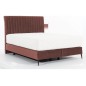 Ensemble lit + sommier + matelas BLASIO de VENESETTI - velours rose pale - 160x200 cm